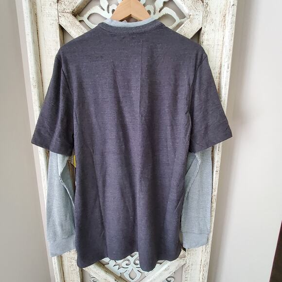 Stanley Men's Workwear Long Sleeve Henley Layered Thermal T-shirt in Asphalt - Picture 6 of 6